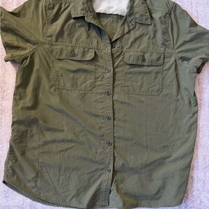 Eddie Bauer Olive Green Ripstop Jacket with Mesh Lining
